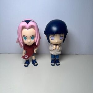 Lot of Two 2025 Burger King Naruto Figures Sakura Haruno and Hinata Hyuga